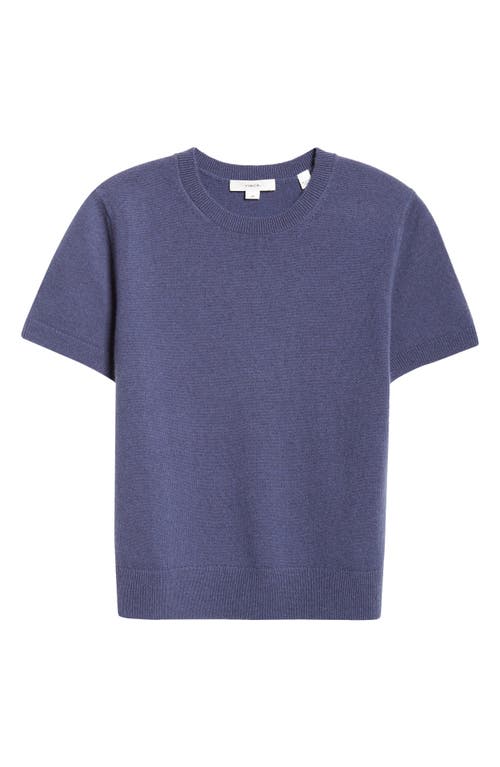 Vince Short-sleeve Cashmere-blend Tee In Dark Periwinkle