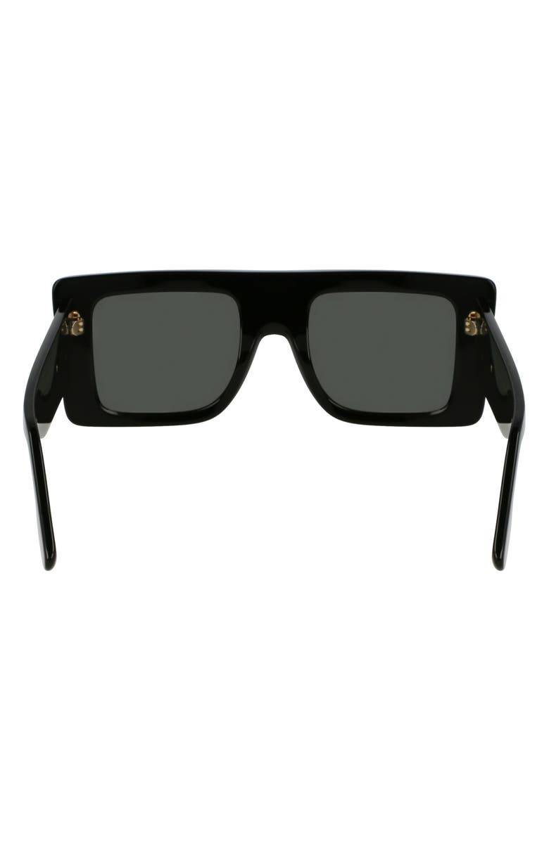 Victoria Beckham VB Monogram 51mm Rectangular Sunglasses, Alternate, color, Black/ Grey