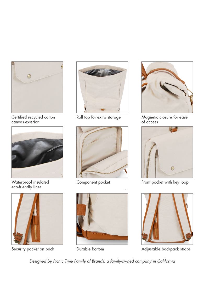 Carmel Picnic Backpack, Alternate, color, BEIGE