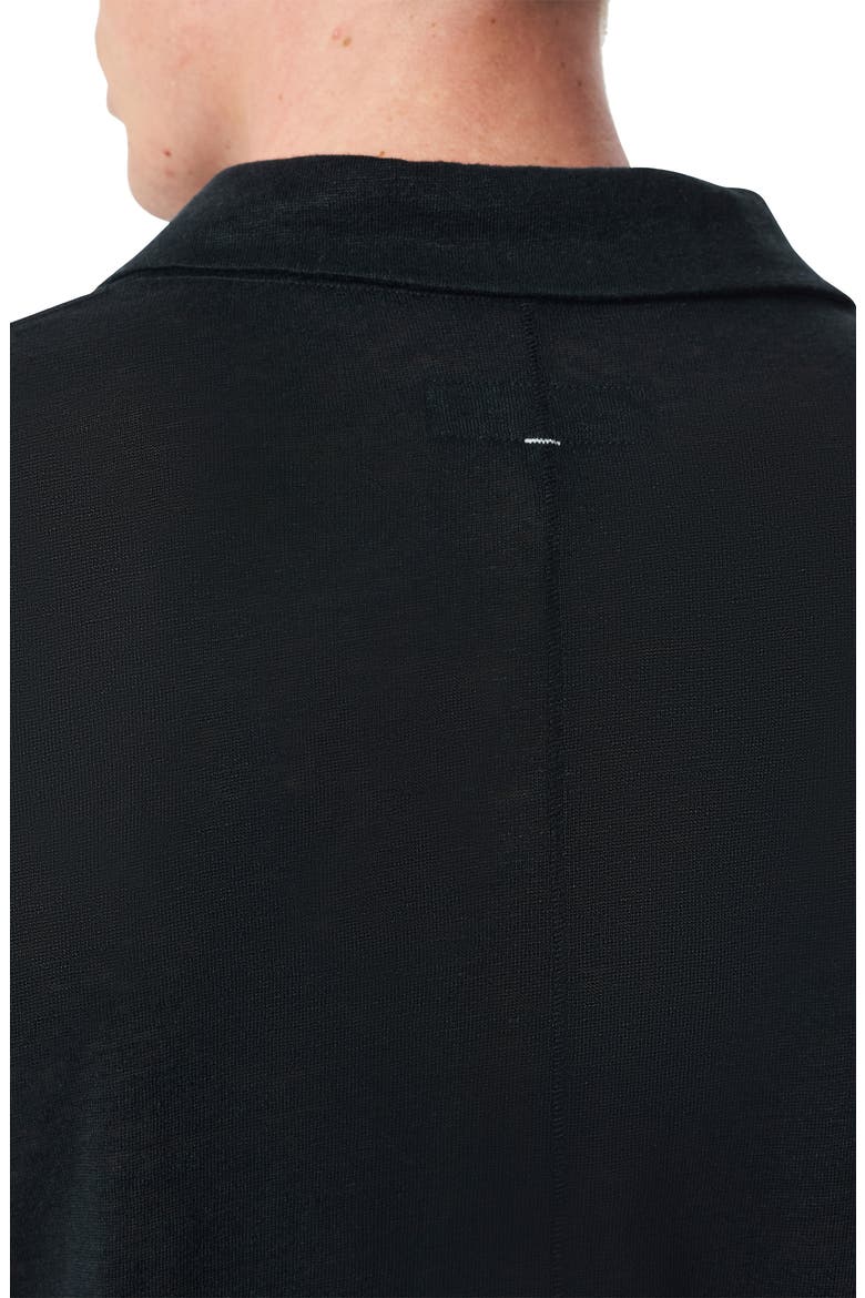 Johnny Collar Linen Polo, Alternate, color, BLACK