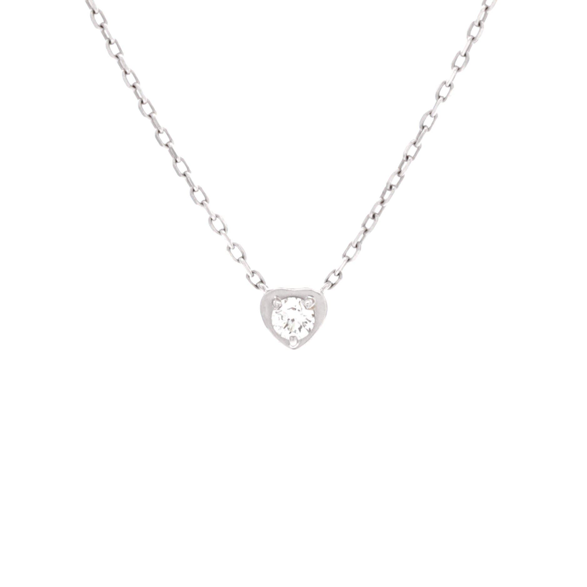 D'Amour Heart Pendant Necklace 18K White Gold with Diamond, Main, color, Metallic Gold
