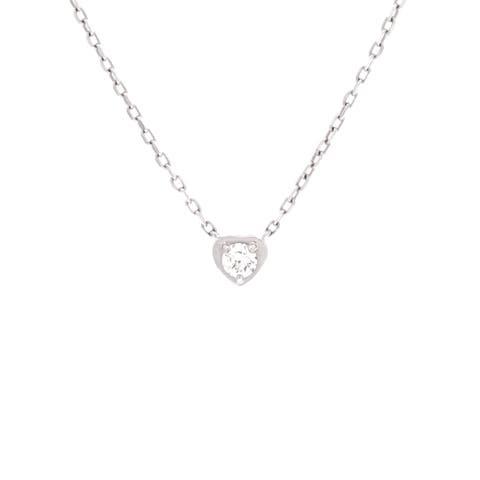 D'Amour Heart Pendant Necklace 18K White Gold with Diamond