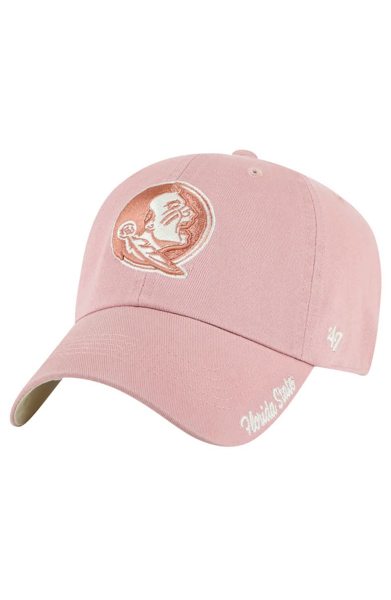 '47 Women's '47 Light Pink Florida State Seminoles Dusty Miata Clean Up Adjustable Hat, Main, color, 