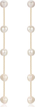 Ettika Dripping Freshwater Pearl Linear Drop Earrings