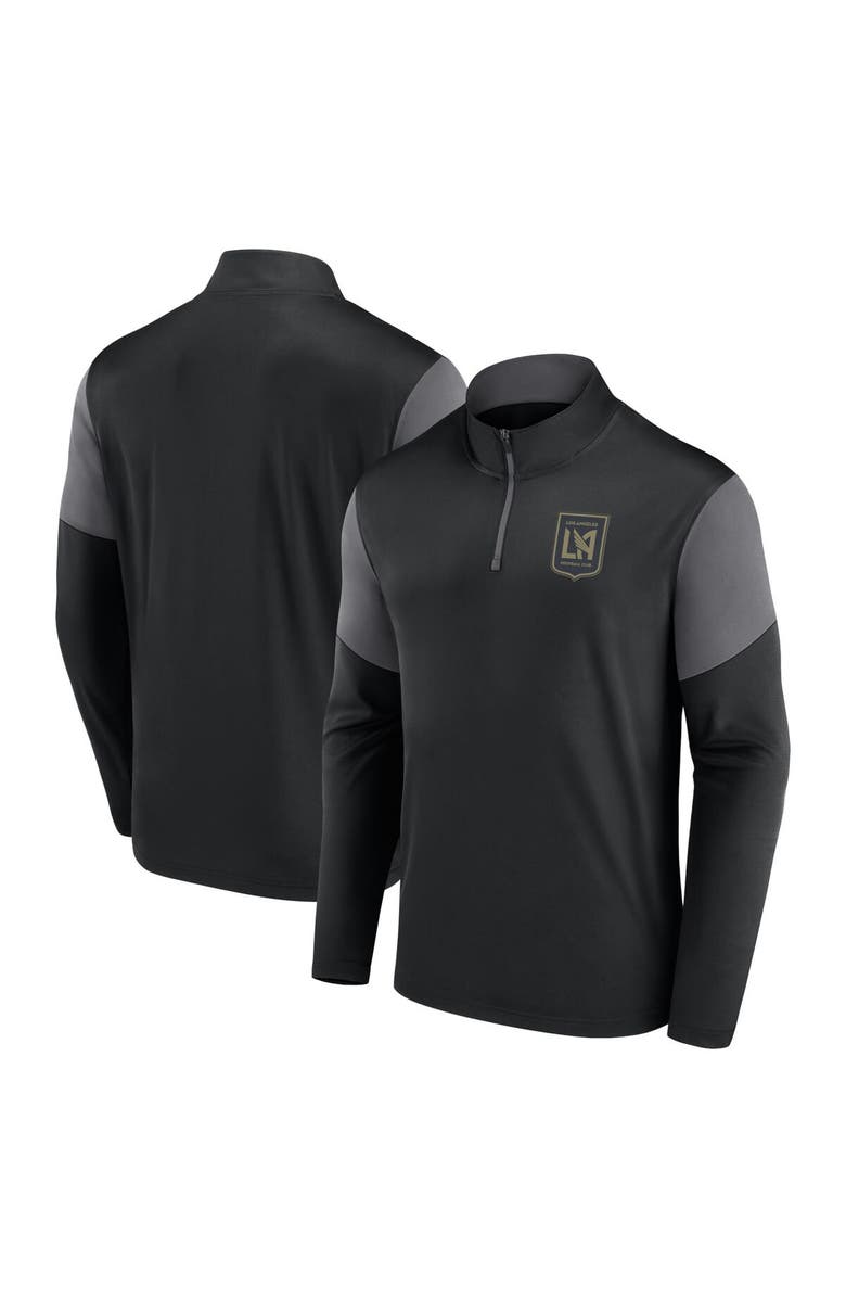 FANATICS Men's Fanatics Branded Black LAFC Logo Quarter-Zip Top, Main, color, Black
