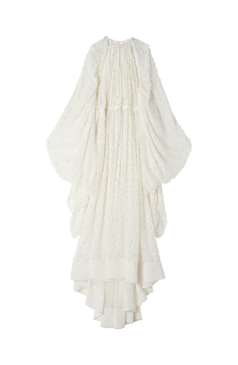 Lanvin Long Dress In Plumetis Silk, Main, color, White/Ivory