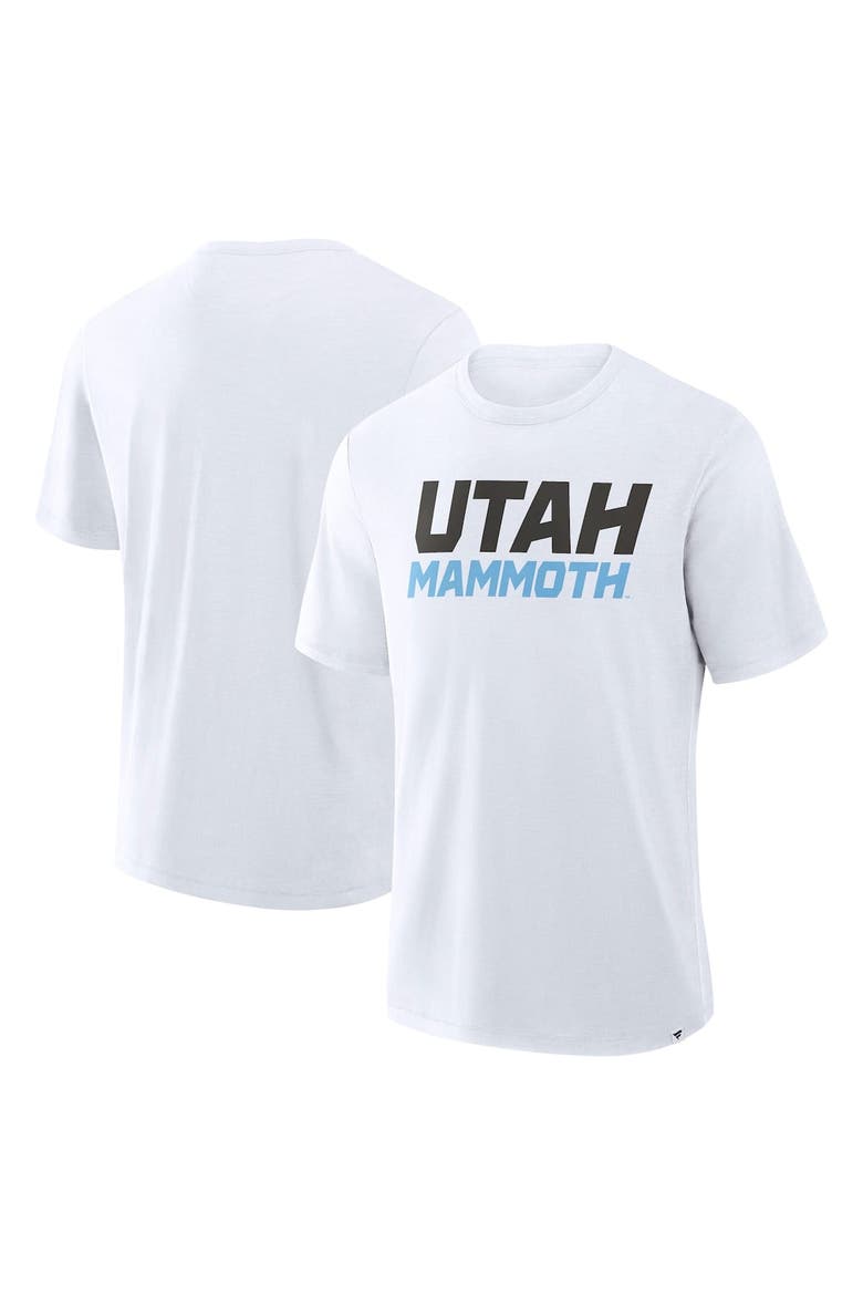 Men's Fanatics  White Utah Mammoth Wordmark Stadium Slub T-Shirt, Main, color, White