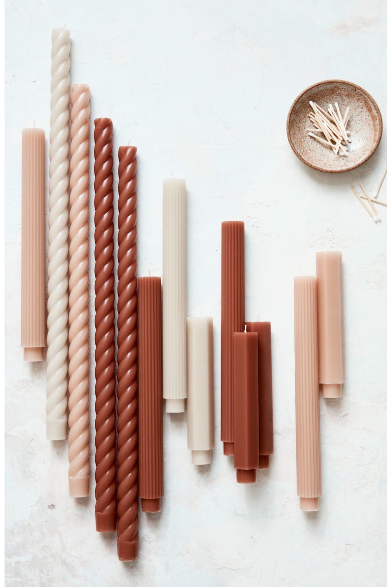 Set of Two 10-Inch Fancy Taper Candles, Alternate, color, PETAL