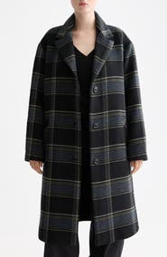 Scotch & Soda Relaxed Fit Plaid Single Breasted Coat