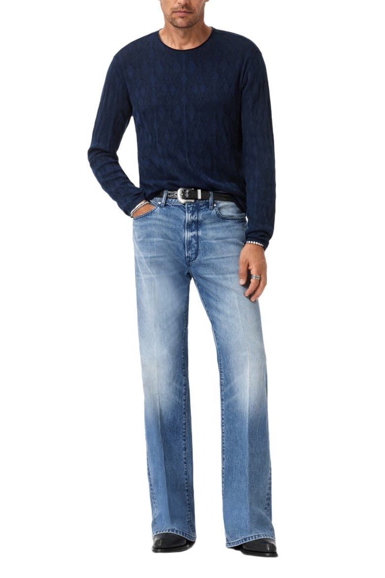 Brycen Broken Argyle Organic Cotton Sweater, Alternate, color, NAVY