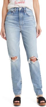 Re/Done Drainpipe Ripped Super High Waist Skinny Jeans