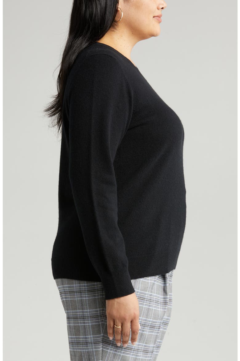 Cashmere Crewneck Sweater, Alternate, color, BLACK