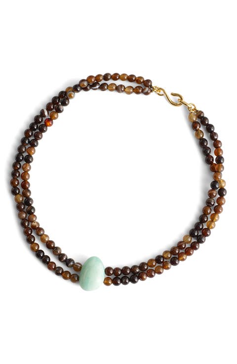 Semiprecious Stone Beaded Double Necklace