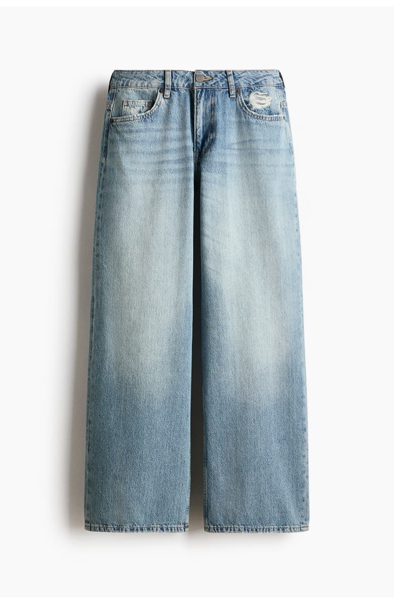 H&M Baggy Low Waist Jeans, Main, color, Light Denim Blue