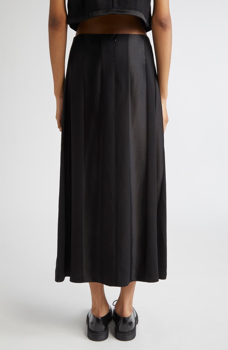 PARTOW Jackson Textured Stripe A-Line Midi Skirt, Alternate, color, Black