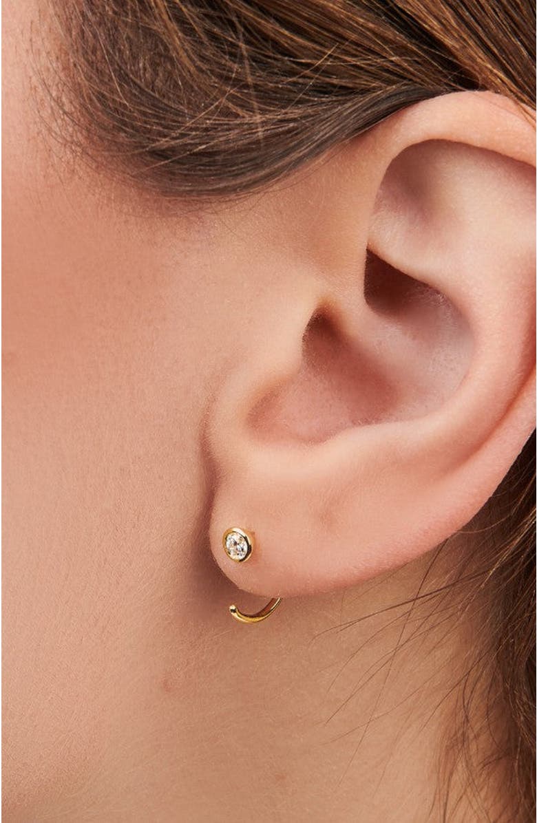 Little Sky Stone Moissanite Open Hoop Earrings, Alternate, color, 