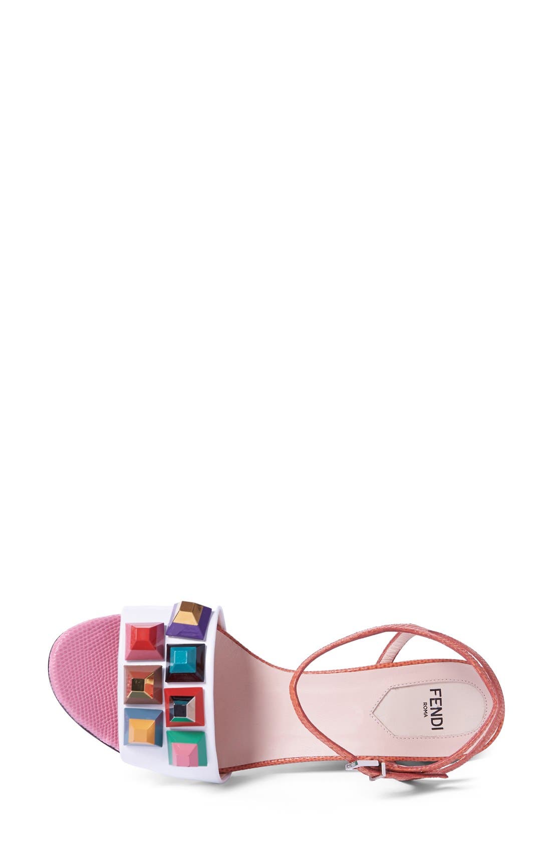 Fendi 'Rainbow' Colorblock Studded Sandal, Alternate, color, 