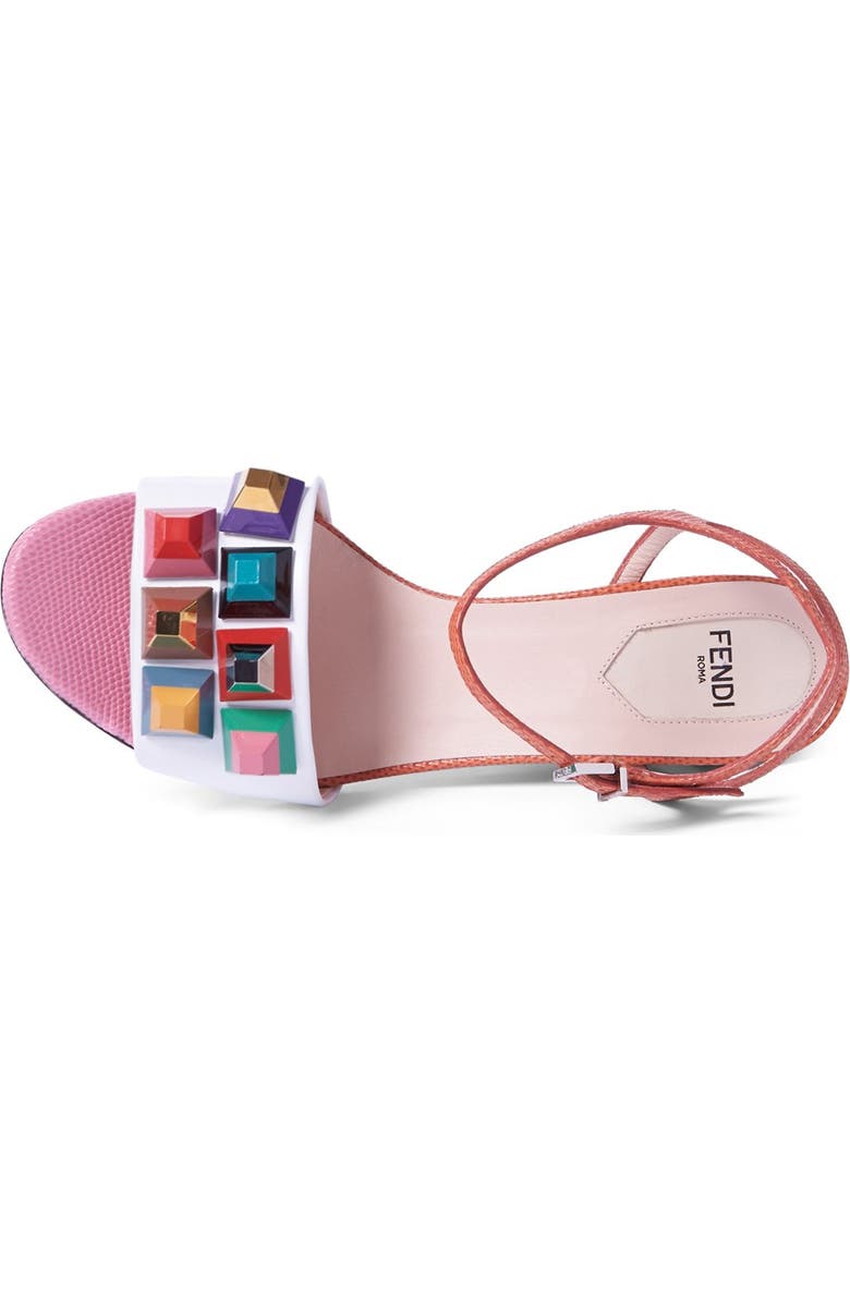 Fendi 'Rainbow' Colorblock Studded Sandal, Alternate, color,