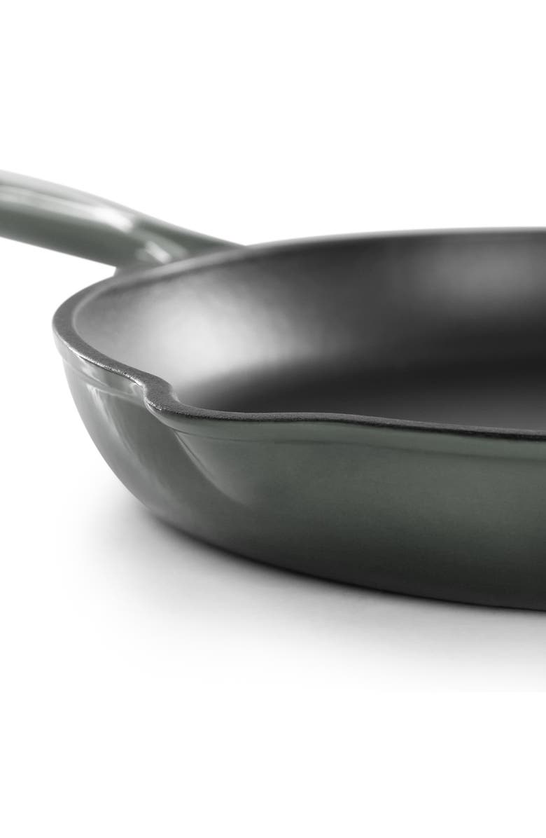 Megachef Round 10.25 Inch Enameled Cast Iron Skillet, Alternate, color, Gray