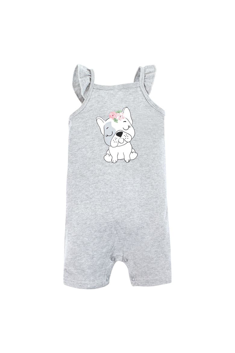 Essential Cotton Rompers, Alternate, color, Girl Whimsical Dog