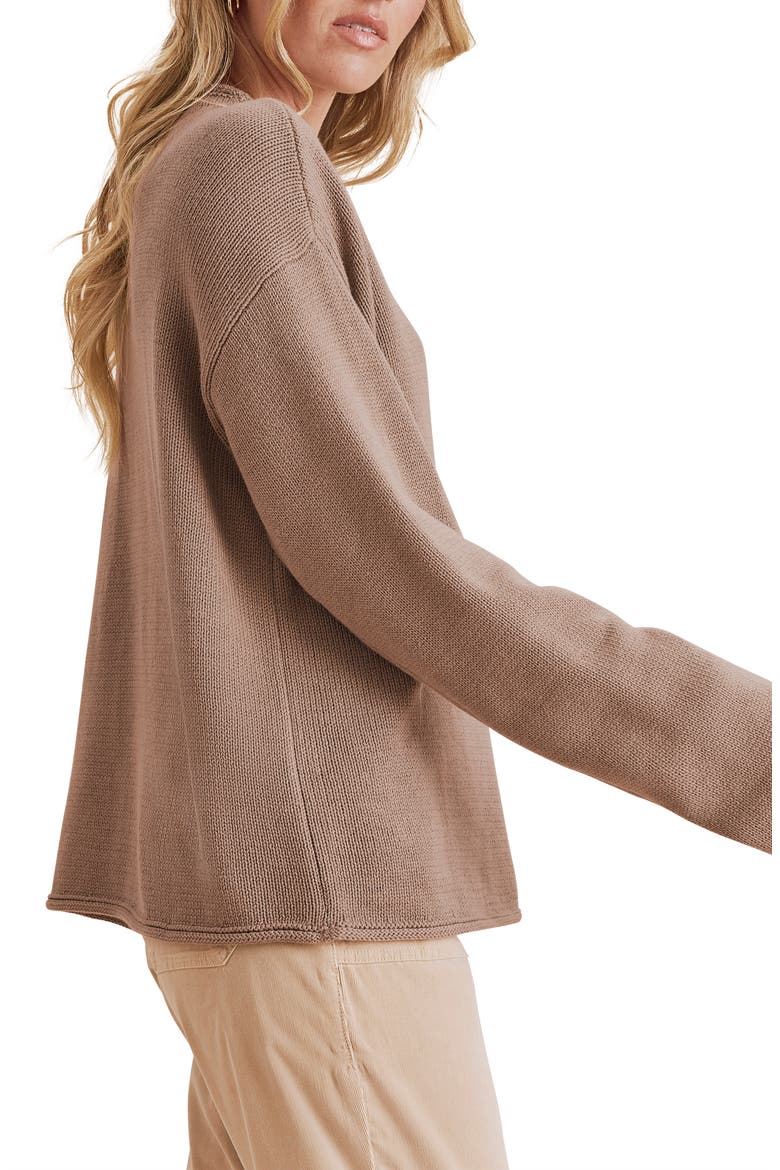 Elsie Cotton Blend Roll Edge Sweater, Alternate, color, TAUPE