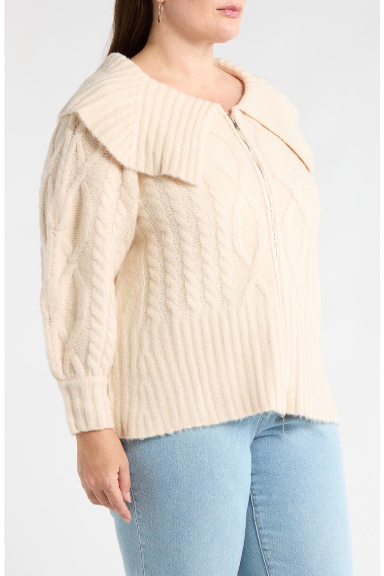 Mitchell Crop Zip Cardigan, Alternate, color, CREAM