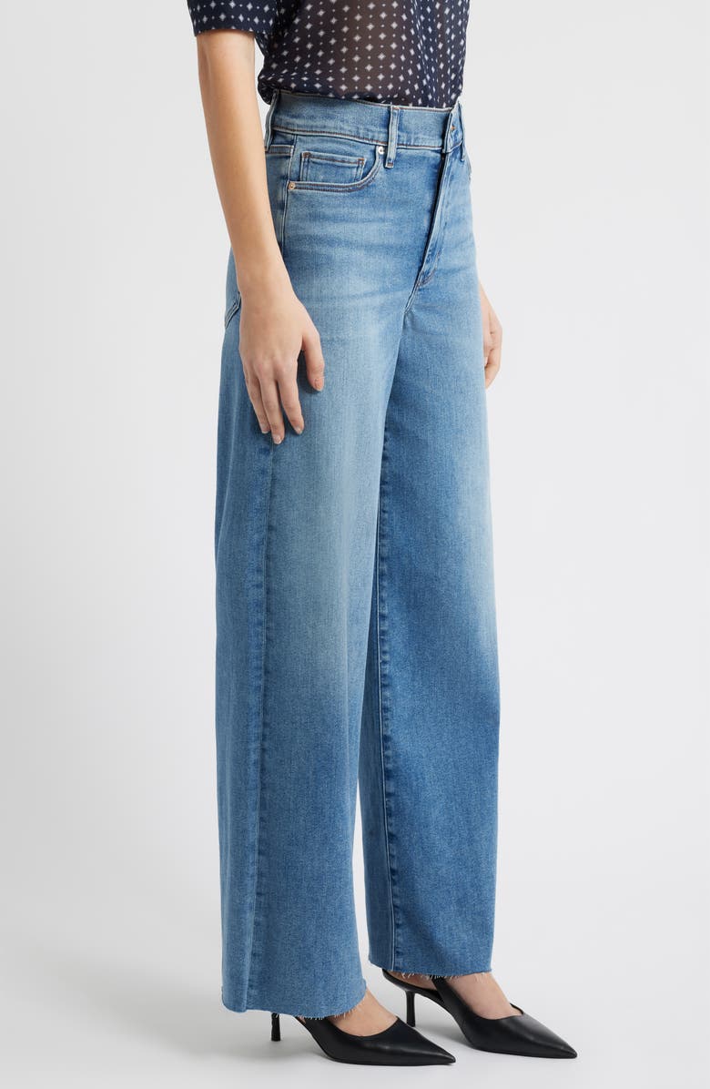 FRAME Le Slim Palazzo Raw Hem High Waist Wide Leg Jeans, Alternate, color, Clue Raw After