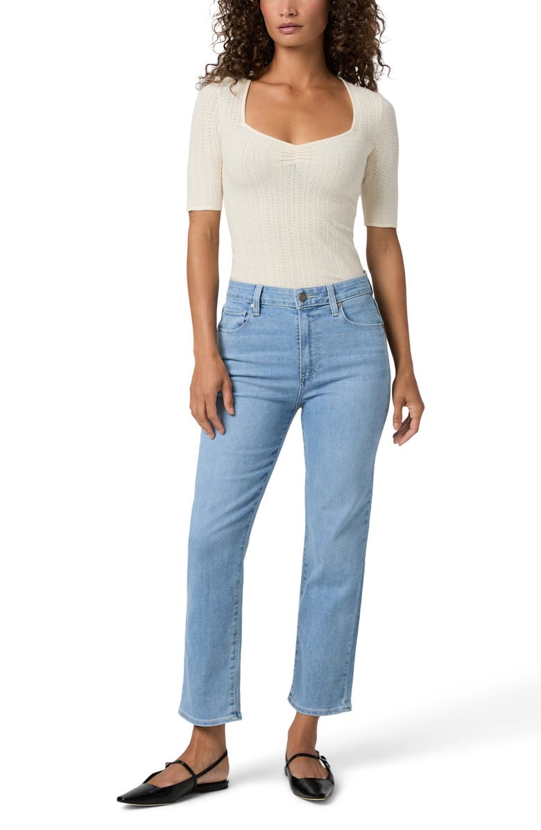 PAIGE Sarah High Waist Crop Straight Leg Jeans, Alternate, color, Meilani