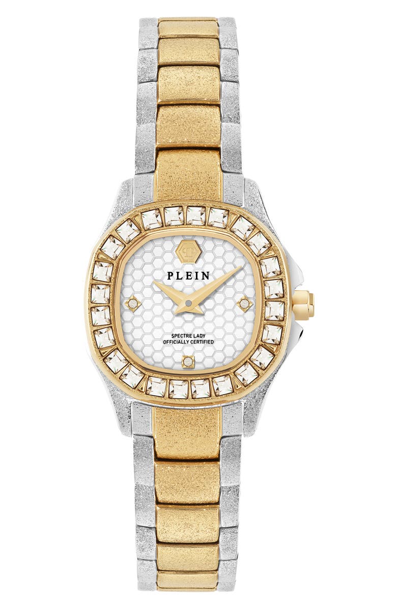 PHILIPP PLEIN $pectre Crystal Bezel Two-Tone Bracelet Watch, 23mm, Main, color, Two Tone