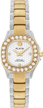 PHILIPP PLEIN $pectre Crystal Bezel Two-Tone Bracelet Watch, 23mm