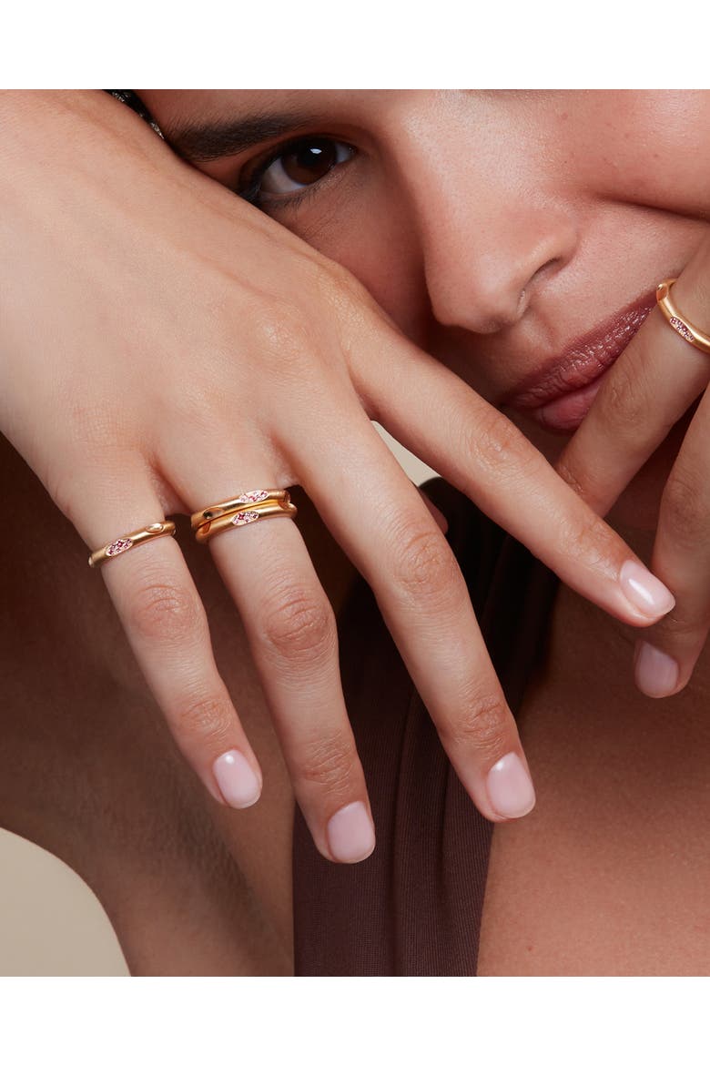 Mirage Ring  with Natural Gemstones. Handmade in Italy, Alternate, color, Pink Sapphires