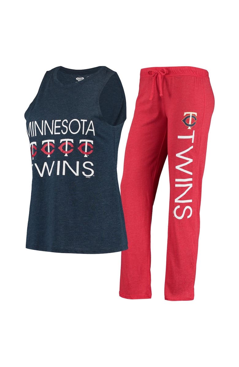 CONCEPTS SPORT Women's Concepts Sport Red/Navy Minnesota Twins Meter Muscle Tank Top & Pants Sleep Set, Main, color, Red