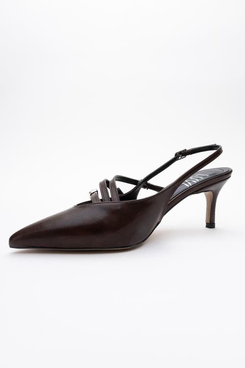 Prologue Shoes Magra Pointed-toe Slingback Stiletto In Brown