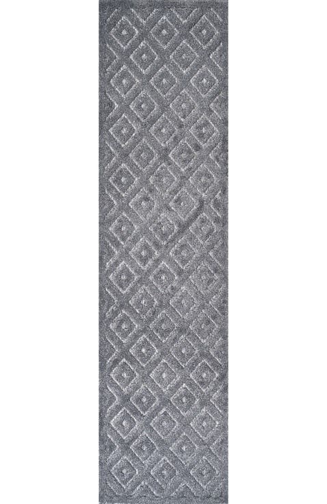 Portmany Neutral Diamond Trellis Indoor/Outdoor Area Rug
