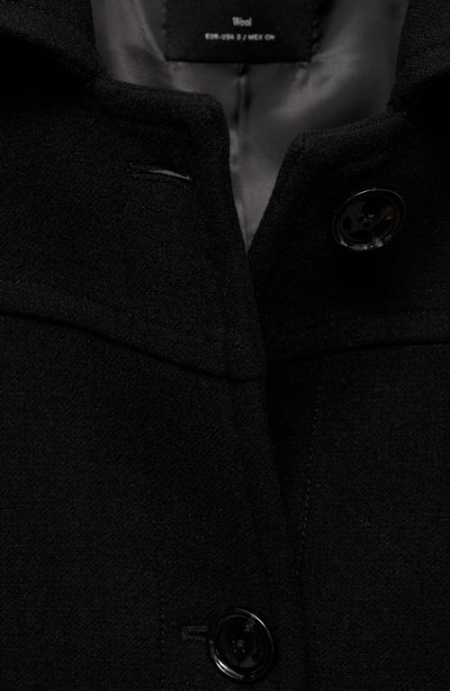 Mango Wool Blend Coat In Black
