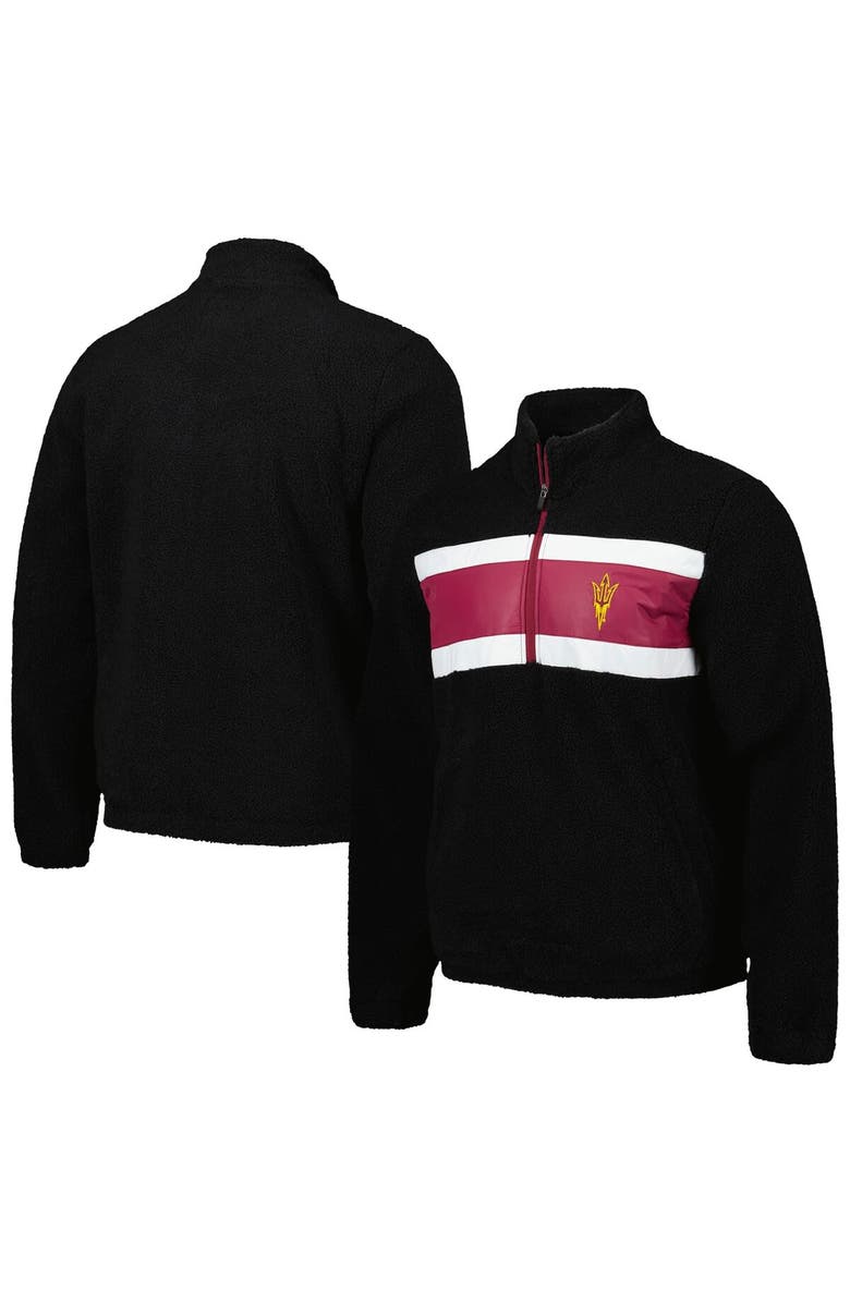 G-III SPORTS BY CARL BANKS Men's G-III Sports by Carl Banks Black Arizona State Sun Devils Pinch Runner Half-Zip Top, Alternate, color, Black