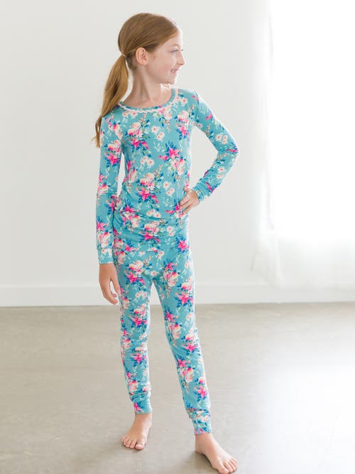 Rufflebutts Softsnooze Girls Ruffle Long Sleeve Pajama Set In Fancy Me Floral