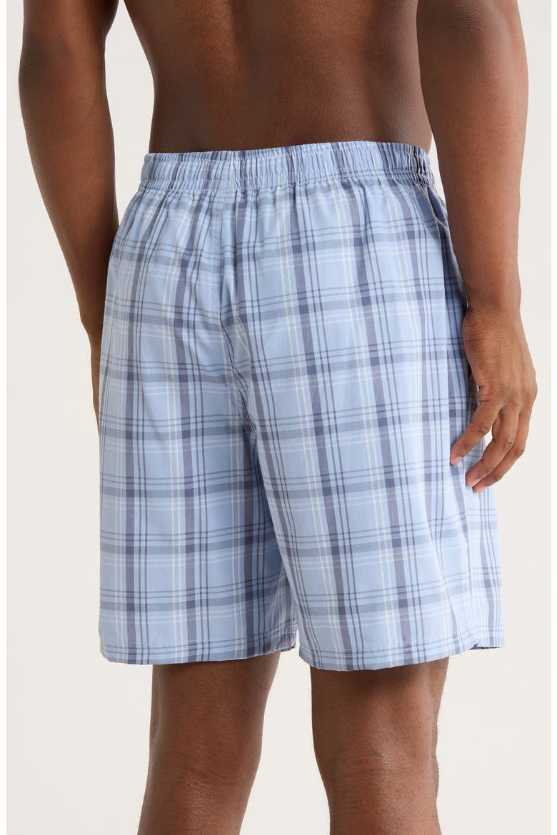 Plaid Pajama Shorts, Alternate, color, BRUNNERA BLUE