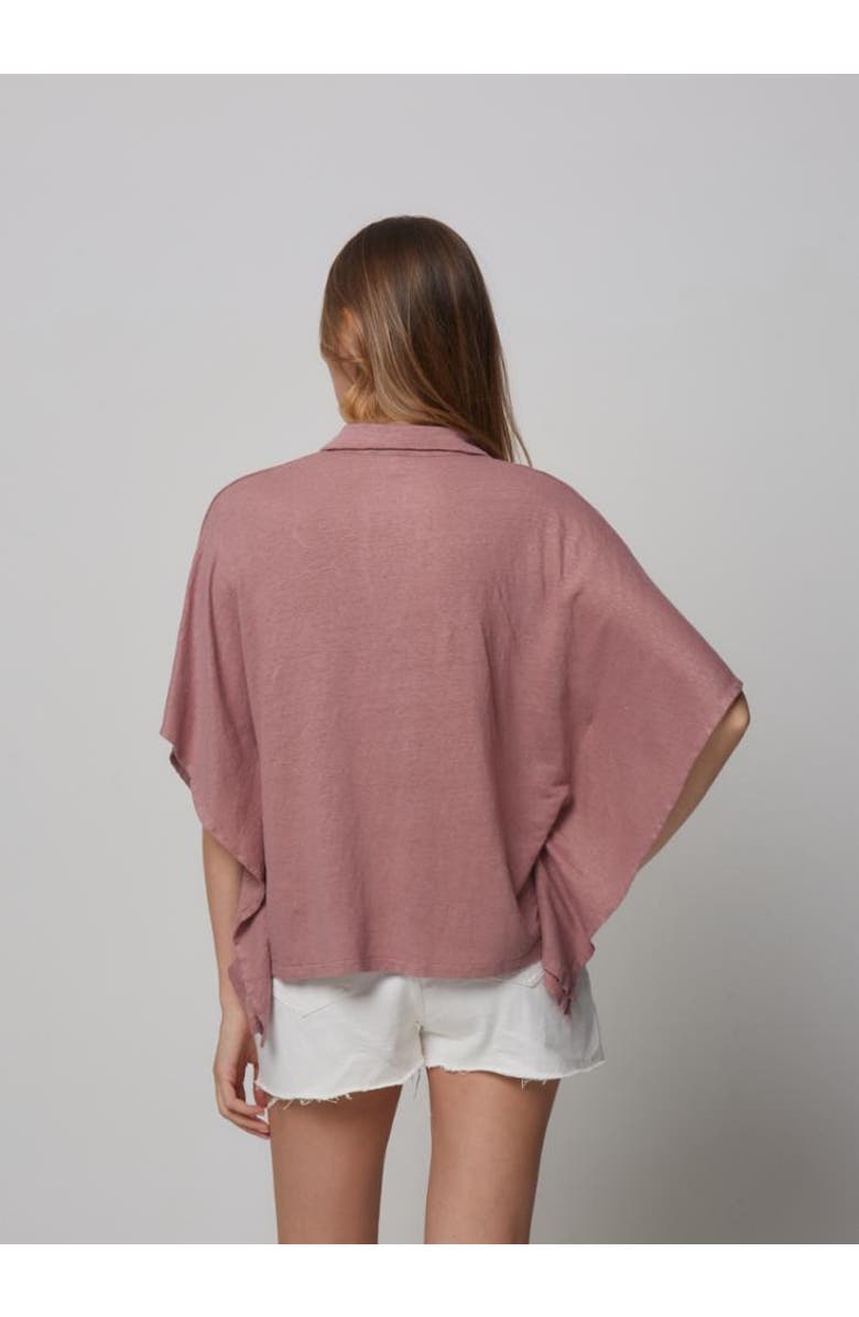 Majestic Filatures Linen Stretch Hand Dye Short Sleeve Batwing, Alternate, color, Bois De Rose