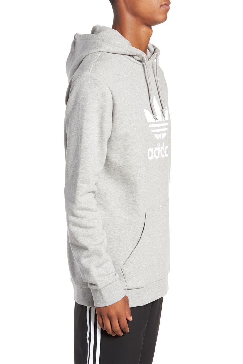 Trefoil Hoodie, Alternate, color, MEDIUM GREY HEATHER