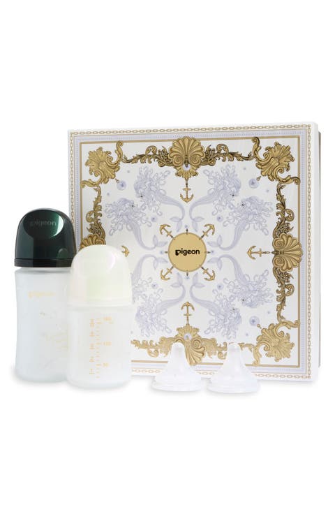 Glass Bottle with Silicone Coating 4-Piece Gift Set
