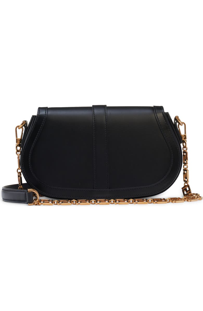 Versace Medium Greca Goddess Leather Shoulder Bag, Alternate, color, Black-Versace Gold