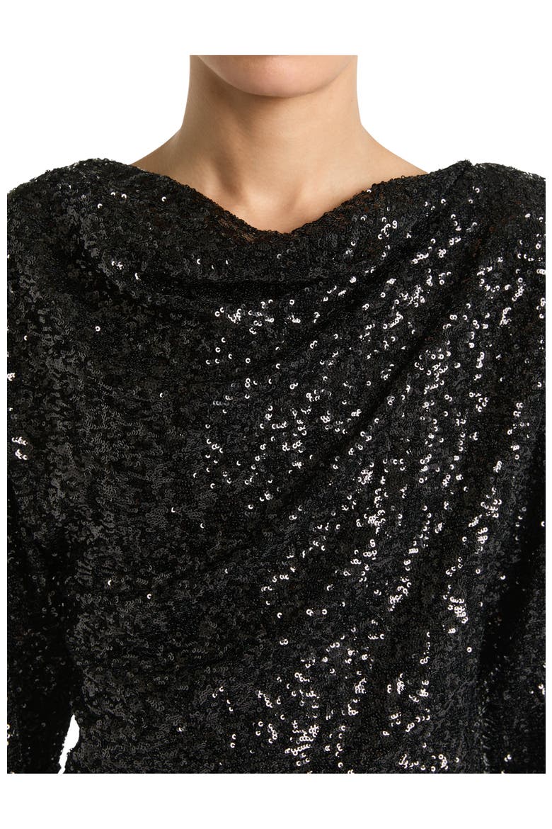 Sequinned Top with Bow, Alternate, color, Black