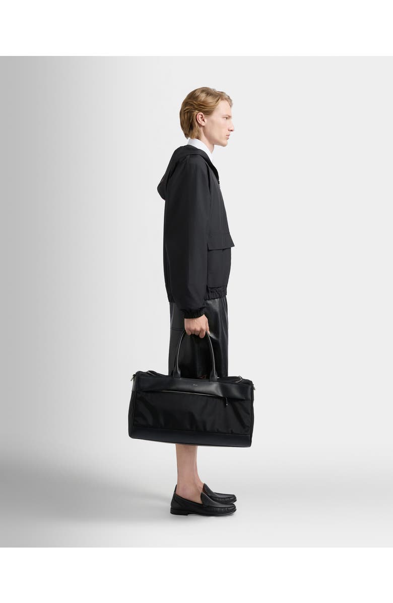 Bally Vogel Duffle Bag in Nylon and Recycled Leather, Alternate, color, Black