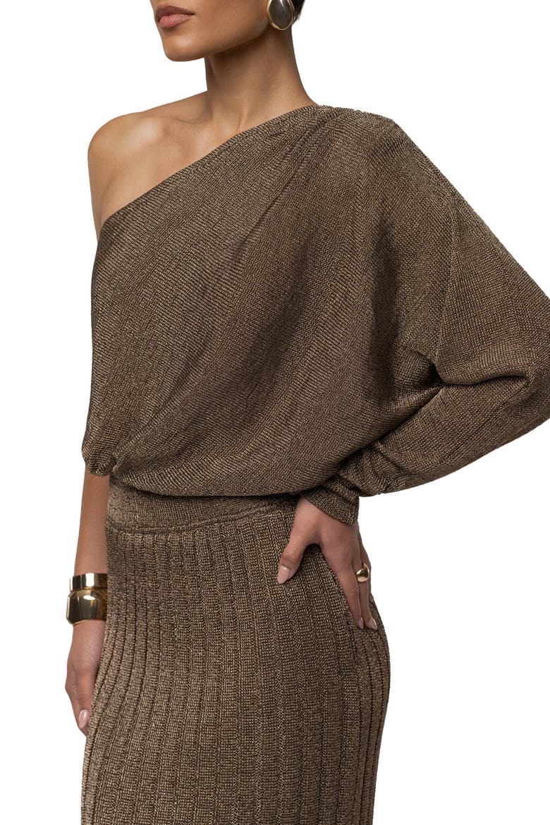Resort Metallic Bodysuit, Alternate, color, Bronze