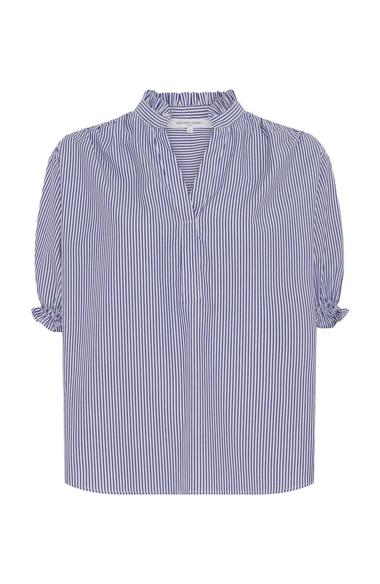 GERARD DAREL Clee Striped Puff Sleeve Blouse, Alternate, color, Ocean Blue