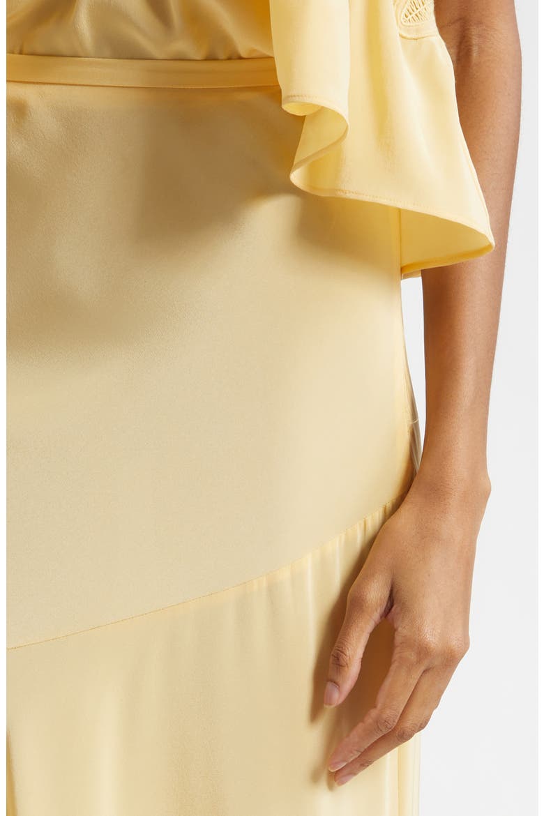 Oona Embroidered Silk Maxi Skirt, Alternate, color, DANDELION