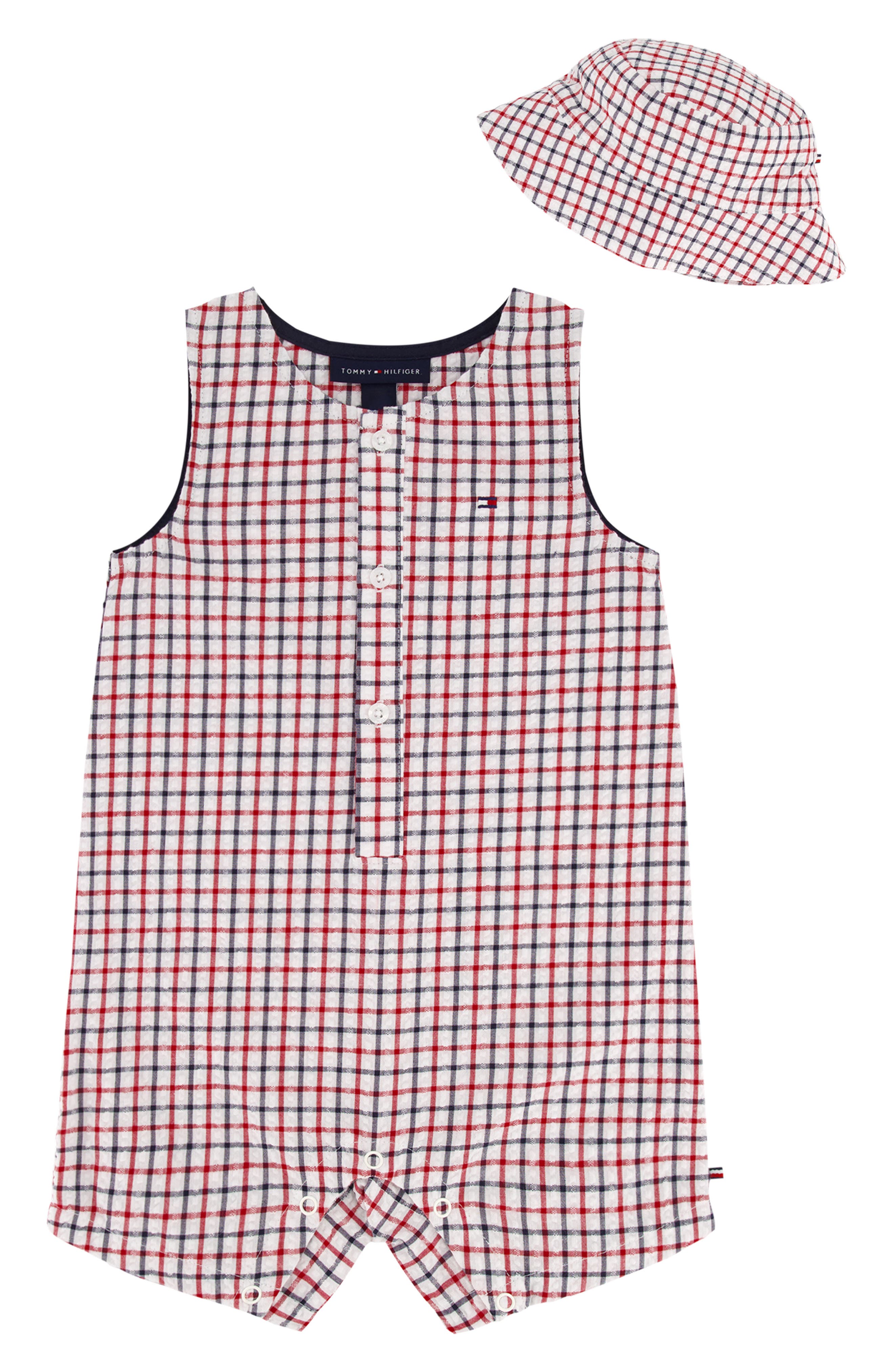 Tommy Hilfiger Printed Sunsuit & Hat Set