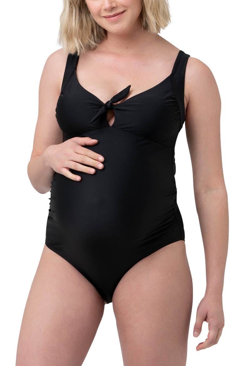 Tie Front One Piece, Main, color, Black