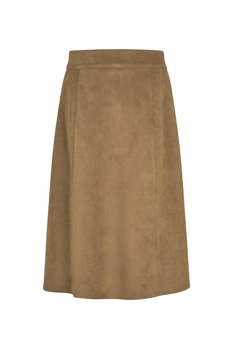 MaSynnora Button Front Midi Skirt, Alternate, color, Otter
